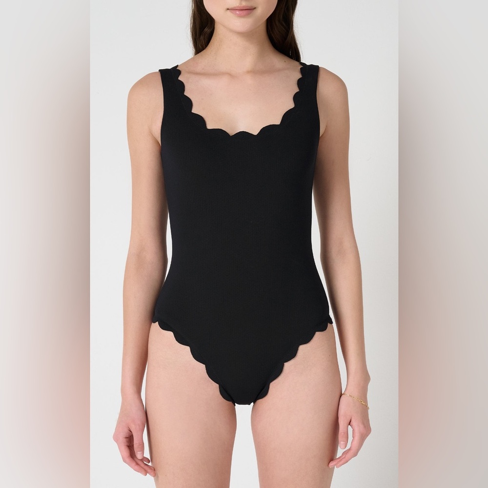 Marysia Swim Black Scalloped One-Piece Swimsuit